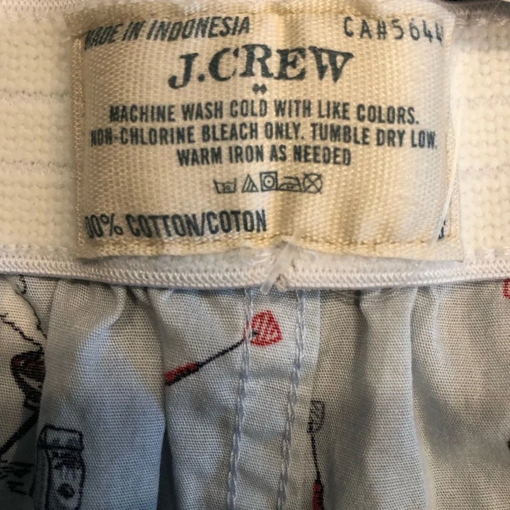 J. Crew Light Blue Boxer Shorts with Red and Navy Grill Print